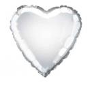 Foil Balloon Heart Solid Metallic Silver