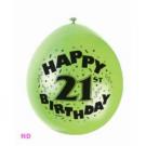 Balloons HAPPY 21st BIRTHDAY 9" Latex