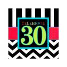 Happy Birthday Chevron Design 30 Napkin