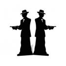 Gangster silhouette (double pack) Black - Cardboard Cutout