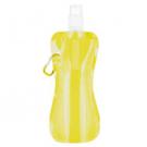 Foldable Flexi Water Bottle with Carabiner Clip - 400ml Yellow