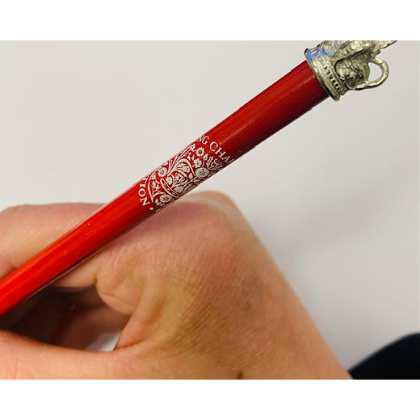 Coronation Pencil in Red with Crown