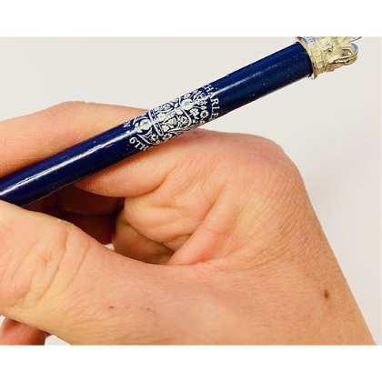 Coronation Pencil in Blue with Crown