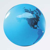 Glass coloured Globe Frosted Ocean